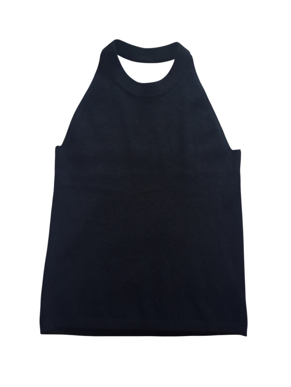 Naked Cashmere Black 90% Cashmere Halter Sweater Tank Top Size L